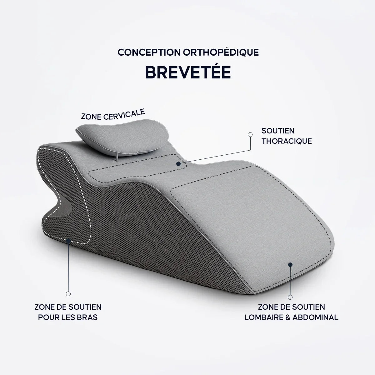 Ergonomic Cushion with Headboard